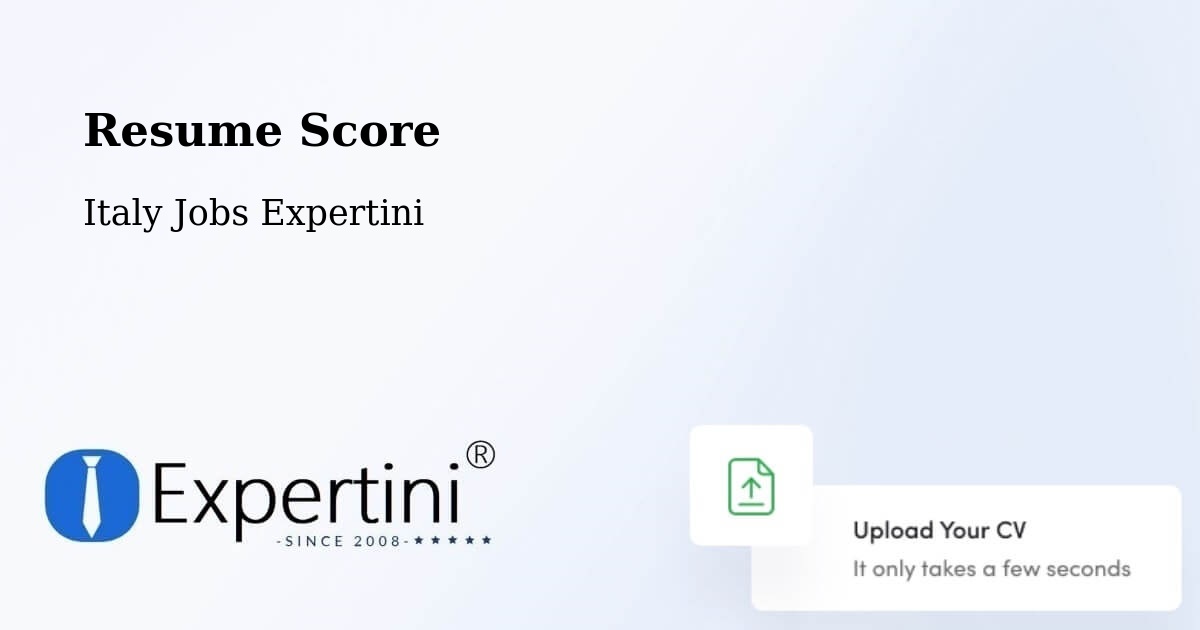Resume Score & Job Description Match Tool – Capaci - Italy Jobs Expertini